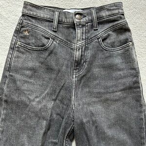 Calvin Klein High Rise Wide Leg Crop Black Jeans